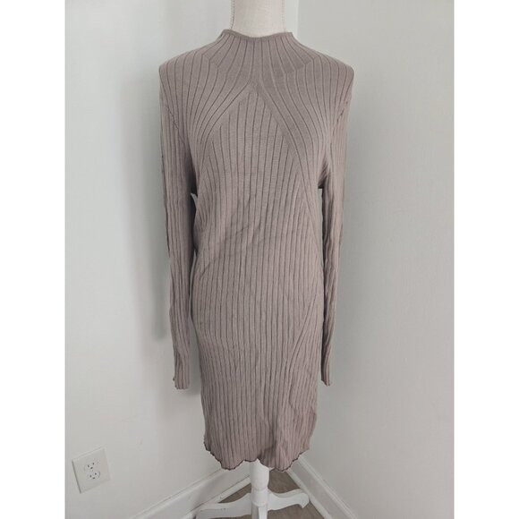 Abercrombie And Fitch Knit Ribbed Mock Neck Long Sleeves Sheath Dress XXL Tall - Picture 1 of 7